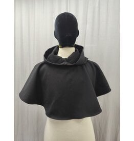 Cloakmakers.com H421 - Washable Black 100% Wool Hooded Cowl