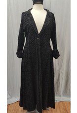 Cloakmakers.com R542 - Black Duster Coat, Flocked Polyester
