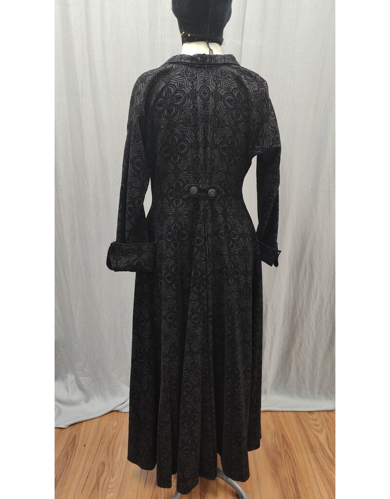 Cloakmakers.com R542 - Black Duster Coat, Flocked Polyester