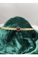 Cloakmakers.com Hermia Purple Circle Glass Stone on Geometric Scroll Band Circlet, Unisex, -  Gold Plated