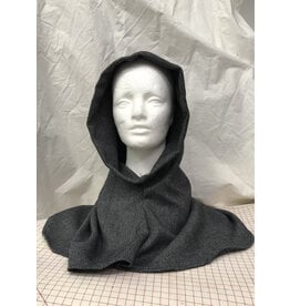 Cloakmakers.com H427 - Washable Black and White Basket Weave  Hooded Cowl