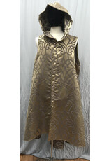 Cloakmakers.com J836 -  Washable Long Hooded Vest, Golden with Swirls.  and Pockets!