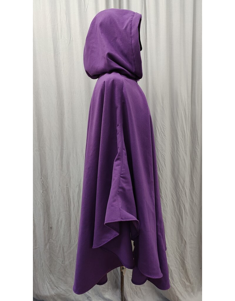 Cloakmakers.com 5210 - Washable Purple Shaped Shoulder Ruana, Deep Purple Hood Lining, Pockets
