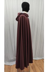 Cloakmakers.com 5099 - Burgundy Cloak w/ Crushed Black Velvet Hood Lining, Leaf & Scroll Clasp