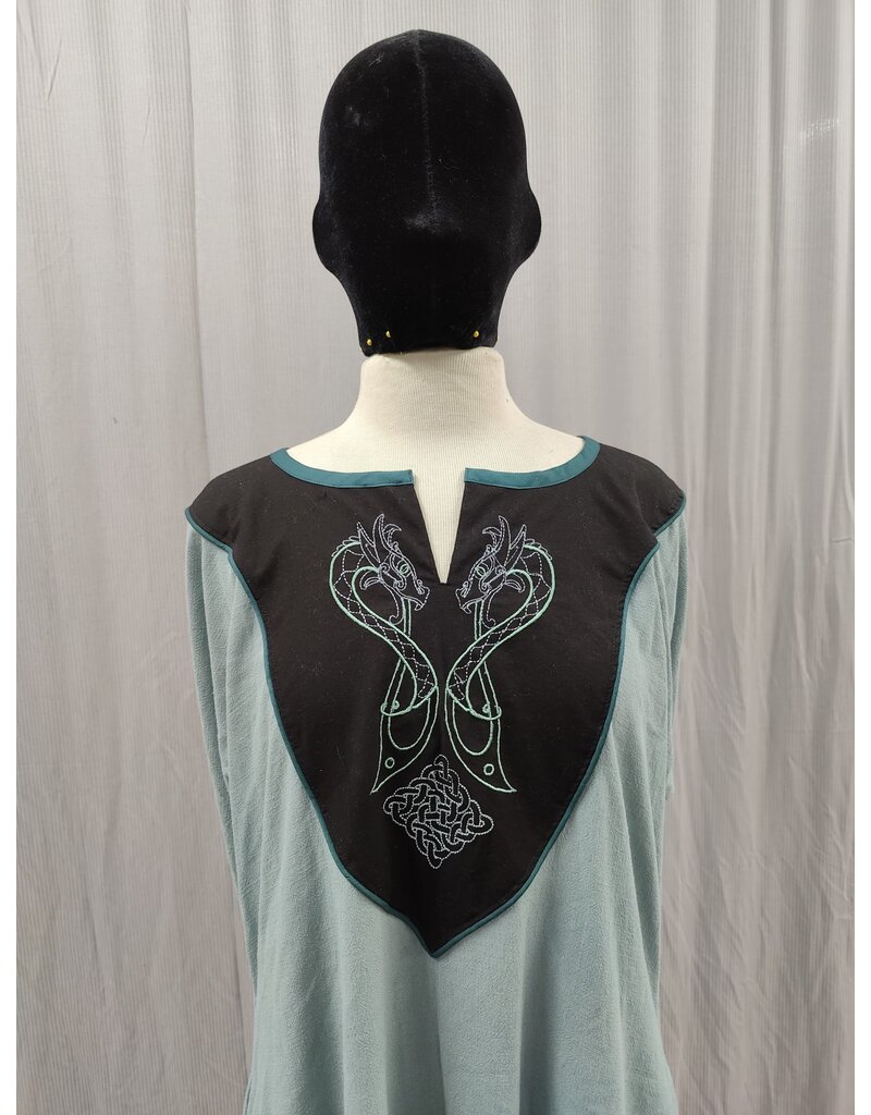 Cloakmakers.com G1174 - Light Blue Rayon Gown w/ Dragon & Celtic Knot  Embroidery