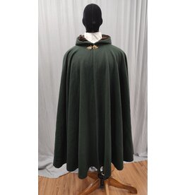 Cloakmakers.com 5212 - Washable Green Wool Cloak w/ Acanthus Clasp