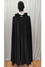 Cloakmakers.com 5217-Washable Black Cotton Velvet Cloak, Deep Purple Hood Lining