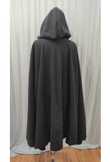 Cloakmakers.com 5219-Washable Wool Black Cloak w/ Blue Hood Lining, Gothic Rose Clasp