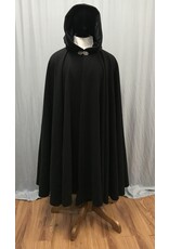 Cloakmakers.com 5224 - Washable Black 100% Wool Cloak w/Black Hood Lining