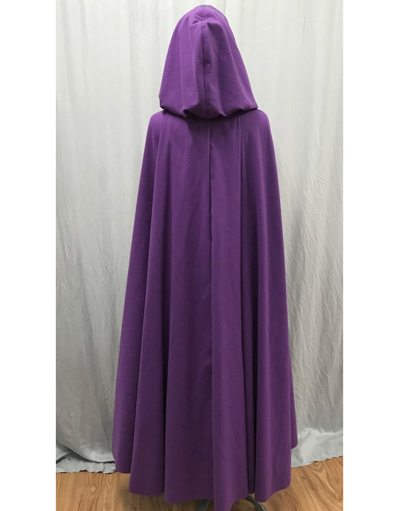 Cloakmakers.com 5225 - Washable Purple Wool Cloak w/Blue Hood Lining, Trim