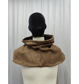 Cloakmakers.com H419 - Brown Faux Suede Hooded Cowl, Water Resistant