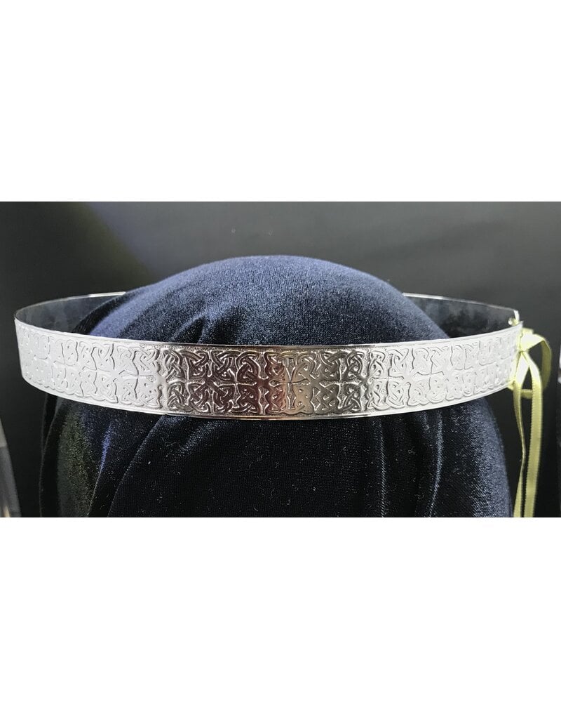 Cloakmakers.com Celtic Knot Band Circlet, Unisex - Silvertone Plated Brass