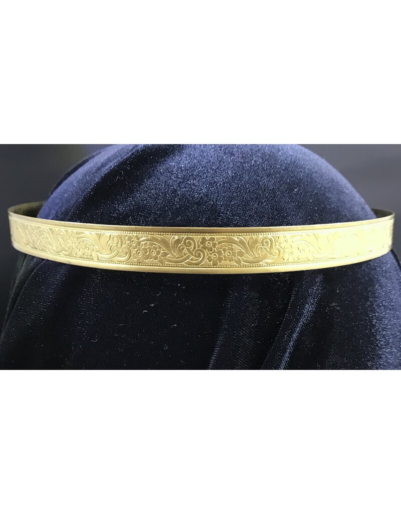 Cloakmakers.com Acanthus and Flowers Band - Unisex - Raw Yellow Brass