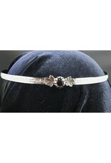 Cloakmakers.com Demeter Circlet - Small Purple Glass Stone and Tiny Maple Leaves, Silvertone Plated