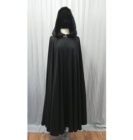 Cloakmakers.com 5230-Washable Sparkly Black Cloak, Black Hood Lining, Celtic Knot Clasp