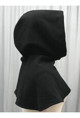 Cloakmakers.com H433 - Washable Black Woolen Hooded Cowl