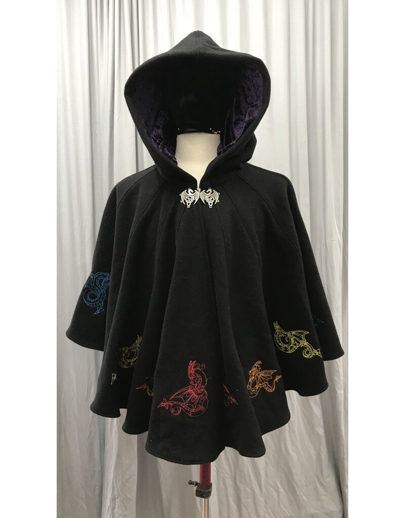 Cloakmakers.com 5233 - Rainbow Dragon Embroidered Wool Cloak