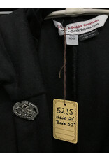 Cloakmakers.com 5235 - Long Black Wool Cloak w/Black Velvet Hood Lining, Pewter Clasp