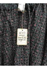 Cloakmakers.com K503 - White/Pink Print Black Cotton Skirt w/Pockets, Adjustable  Blue Waistband