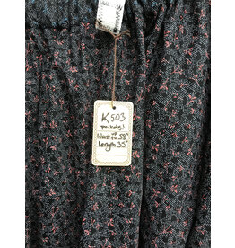 Cloakmakers.com K503 - White/Pink Print Black Cotton Skirt w/Pockets, Adjustable  Blue Waistband