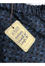Cloakmakers.com K505 - White/Blue Print on Black Cotton Skirt w/Pockets, Adjustable Waist
