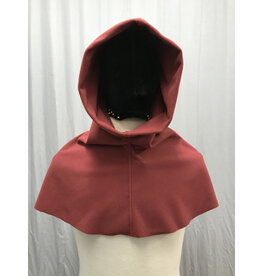 Cloakmakers.com H436 - Washable Brick Red  Fleece Hooded Cowl, Water Resistant