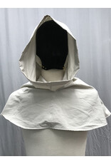 Cloakmakers.com H438 - Washable Bone White Hooded Cowl for Rain