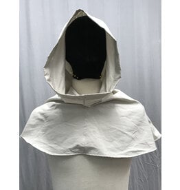 Cloakmakers.com H438 - Washable Bone White Hooded Cowl for Rain