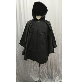 Cloakmakers.com 5252 - Washable Black Nylon Commuter Rain Cloak w/Pockets