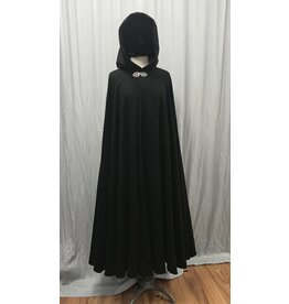 Cloakmakers.com 5258 - Washable Black Cloak w/ Gothic Rose Clasp