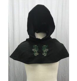 Cloakmakers.com H423 - Washable 100% Wool Hooded Cowl w/Hops Embroidery
