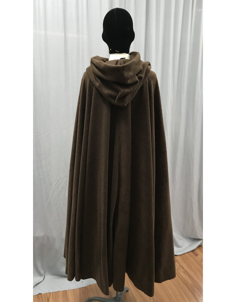 Cloakmakers.com 5287 - Washable Brown Fleece Cloak w/ Viking Triquetra Clasp