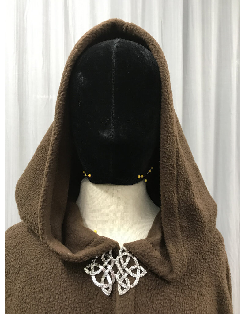 Cloakmakers.com 5287 - Washable Brown Fleece Cloak w/ Viking Triquetra Clasp