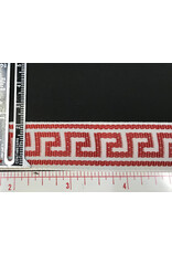 Cloakmakers.com Greek Key Trim, Red/White, Woven - Narrow