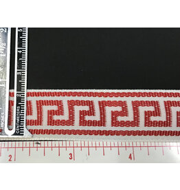 Cloakmakers.com Greek Key Trim, Red/White, Woven - Narrow