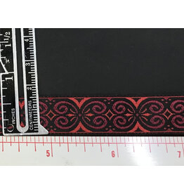 Cloakmakers.com Pictish Double Spirals, Narrow - Red/Black