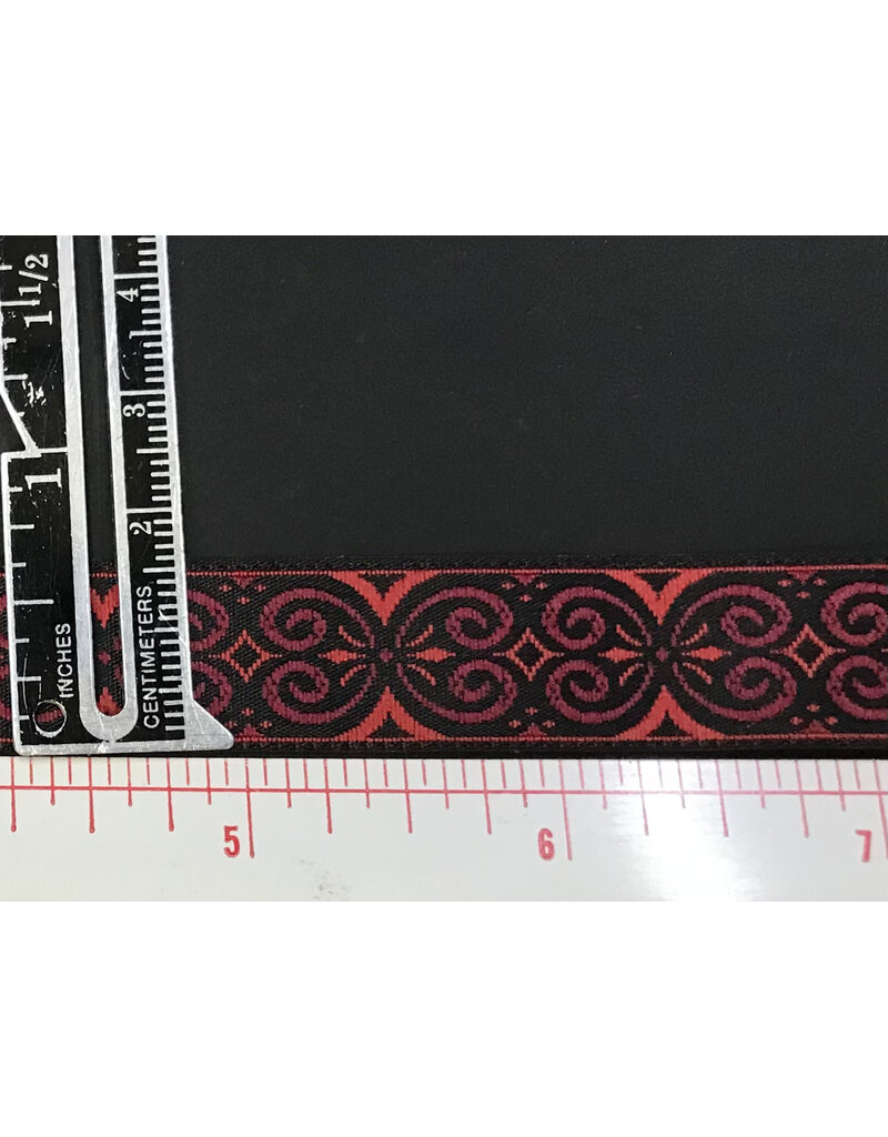 Cloakmakers.com Pictish Double Spirals, Narrow - Red/Black