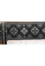 Cloakmakers.com Bullseye Flower Cross in White & Grey on Black Trim