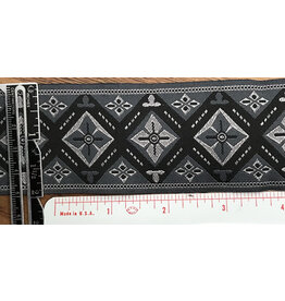 Cloakmakers.com Bullseye Flower Cross in White & Grey on Black Trim