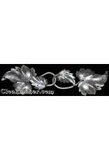 Cloakmakers.com Ivy, Heart Leaves with J-Hook Cloak Clasp - Antique Silver Tone Plated