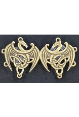 Cloakmakers.com Celtic Dragons Cloak Clasp - Bronze Tone Plated