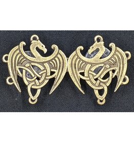 Cloakmakers.com Celtic Dragons Cloak Clasp - Jewelers Bronze