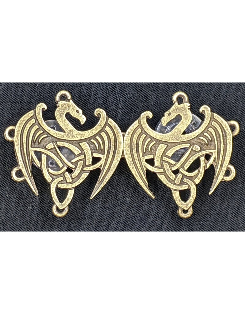 Cloakmakers.com Celtic Dragons Cloak Clasp - Bronze Tone Plated