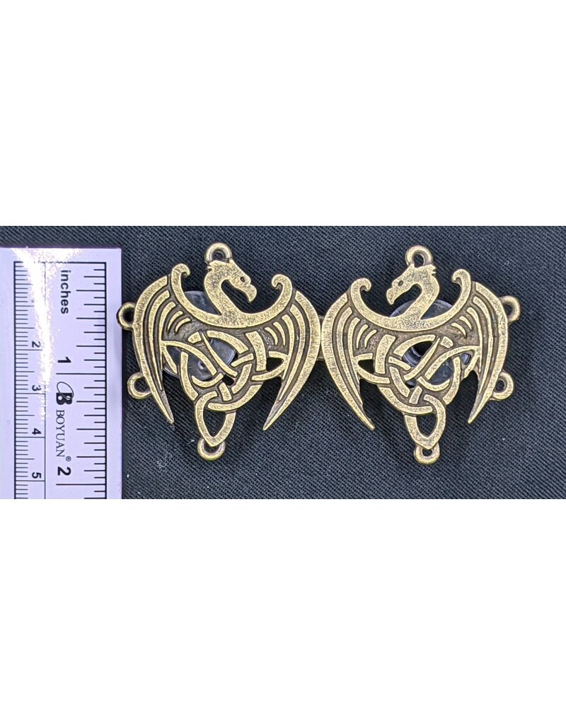 Cloakmakers.com Celtic Dragons Cloak Clasp - Bronze Tone Plated