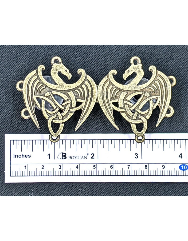 Cloakmakers.com Celtic Dragons Cloak Clasp - Bronze Tone Plated