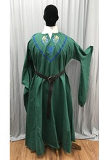 Cloakmakers.com G1182 - Green Gown w/ Drop Sleeves, Lions and Celtic Triquetra Embroidery