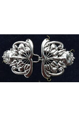 Cloakmakers.com Trumpet Flower Cloak Clasp - Silver Tone Plated