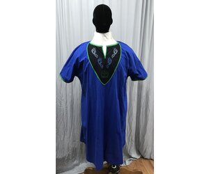 J852 - Washable Blue Cotton Tunic w/ Dragons & Tree of Life J852 - Washable Blue Cotton Tunic w/ Dragons & Tree of Life
