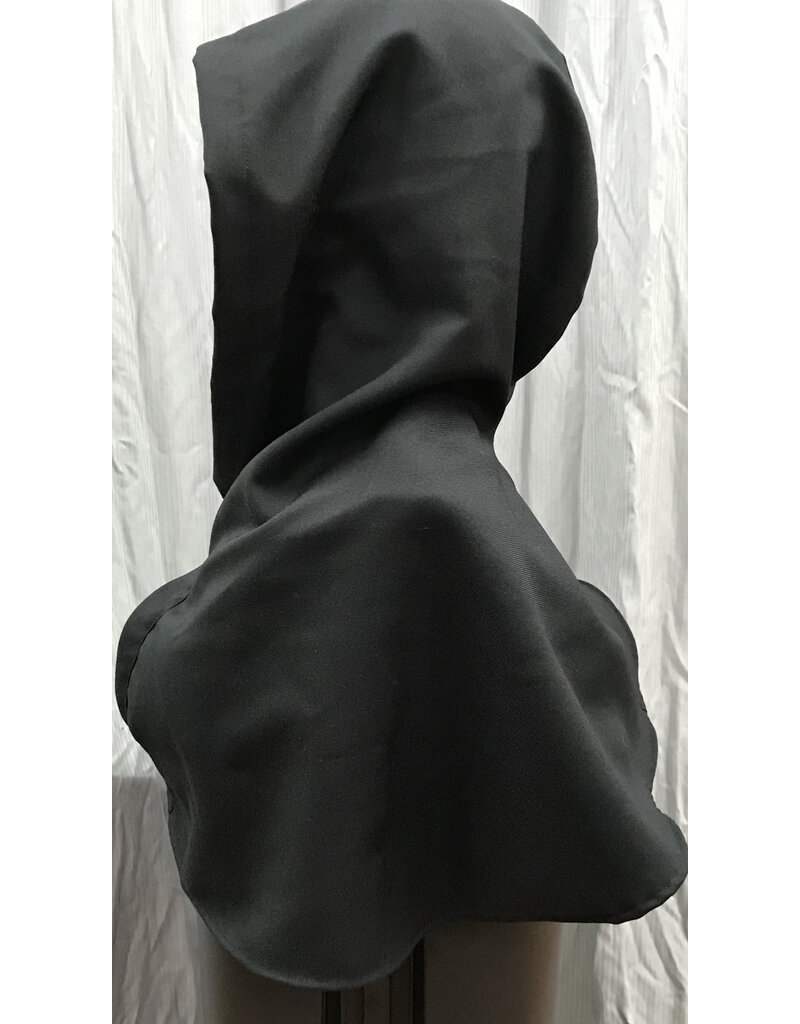 Cloakmakers.com H468 - Black Wool Blend Hooded Cowl