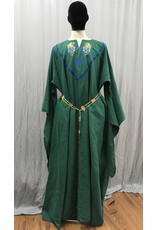 Cloakmakers.com G1182 - Green Gown w/ Drop Sleeves, Lions and Celtic Triquetra Embroidery